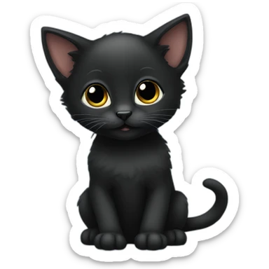 Lovely little black kitten sticker