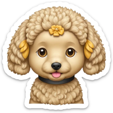 Small poodle bichon beige dog sticker