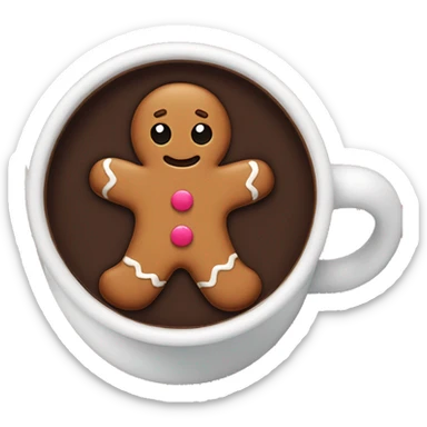 Gingerbread man in hot chocolate  sticker