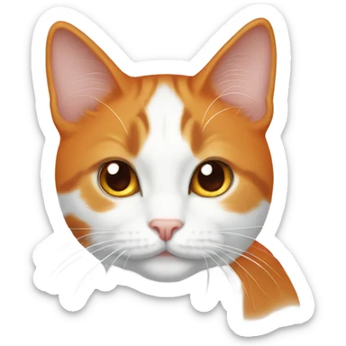 Orange and white tuxedo cat sticker