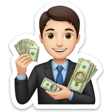 investor, one person, money sticker