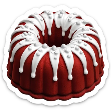 Bundt red velvet cake and white frosting  sticker