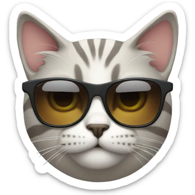 Cat with sunglasses sticker