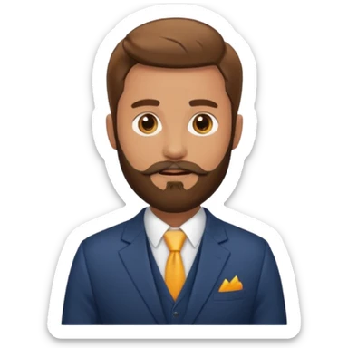 suit man,beard,different suit colors. sticker