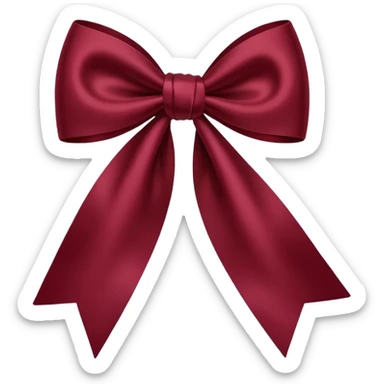 Deep maroon red bow sticker