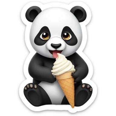 Panda eating ice cream sticker