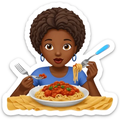 the black woman who eats pasta sticker