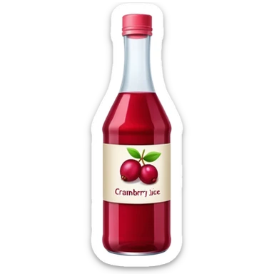 Bottle cranberry juice sticker