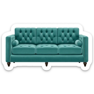 Square teal three-seater sofa  sticker