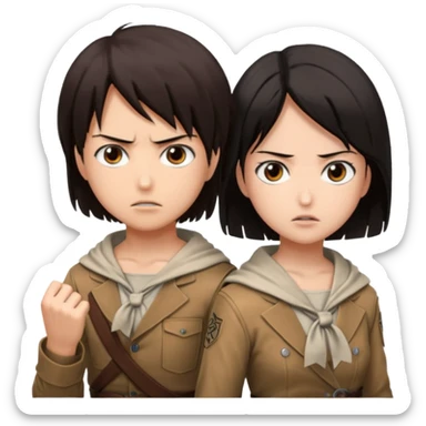 Attack On Titan, Eren Yeager and Mikasa sticker