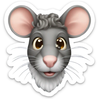 rat with sidelock curls in sticker