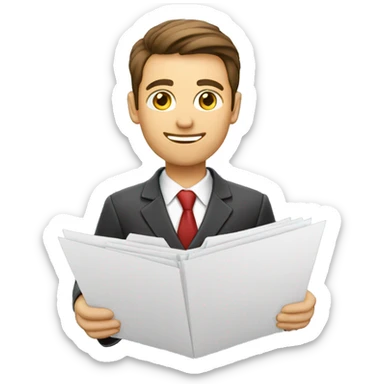 Recruiter with documents sticker