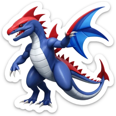 Yveltal-Kyogre-Lugia-Sharpedo-Garchomp-Fakémon-hybrid-creature (full body)  sticker
