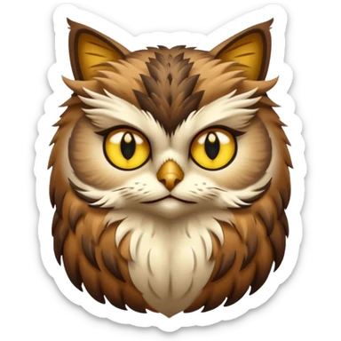 Cat owl combined plz sticker