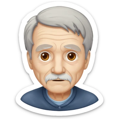 sitting weak old man  sticker