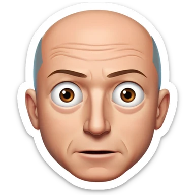 deranged jeff bezos with one eye bigger than the other sticker