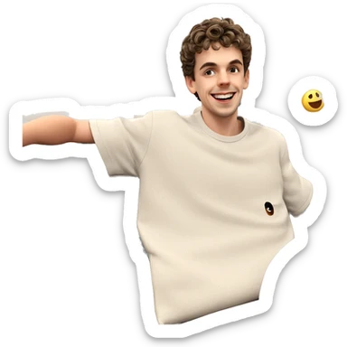 smiling boy on couch sticker