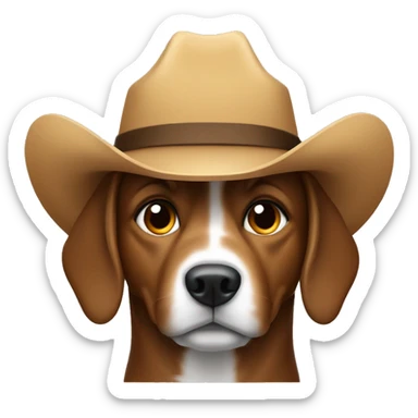 dog with a cowboy hat  sticker