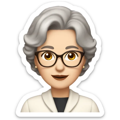 70 years old girl
Short brown hair with bob styling
light skin small
glasses with refined frame
Brown eyes with cat eye liner sticker