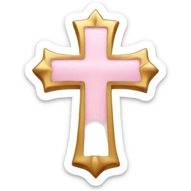 Light pink catholic cross sticker