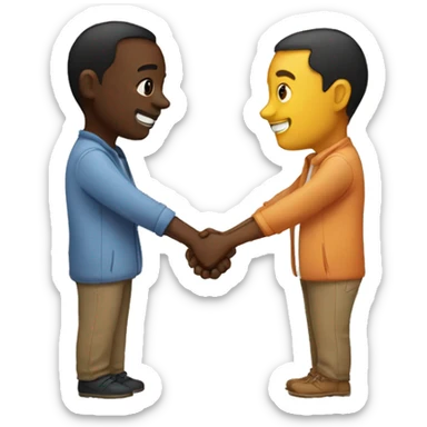 Two friends are holding hands together  sticker