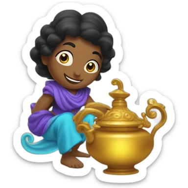 Geenie and the magic lamp sticker