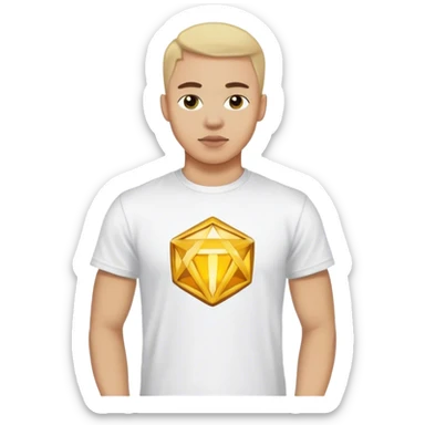 A man with the wealthyhood logo (https://wealthyhood.com) on his t-shirt sticker