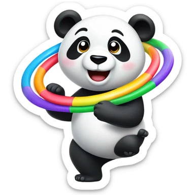 Panda doing hula hoop sticker