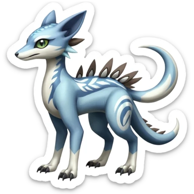 Meloetta-Sergal-Genet-Palkia-Dialga-hybrid-fusion-Fakémon-creature, full body sticker