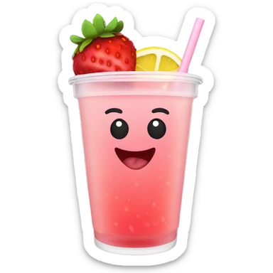 strawberry lemonade boba sticker