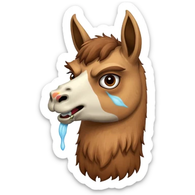 Llama spitting  sticker