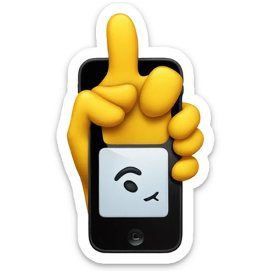 emoji sticking out its tongue with an hand making the phone gesture sticker