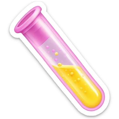 Test tube yellow with light pink at the top sticker