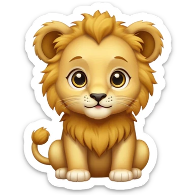 Extremely cute baby lion sticker