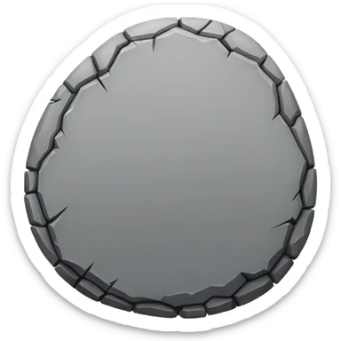 round stone with uneven rough outline, no face sticker