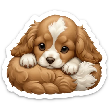 Russian Cocker Spaniel puppy sleeping sticker