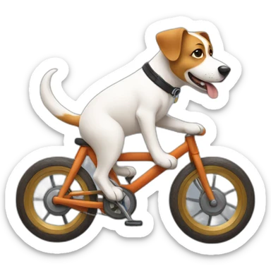 dog on a bike sticker