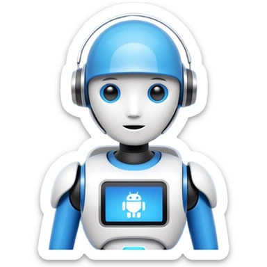 I want an AI chat bot image which represents as chat bot agent. sticker