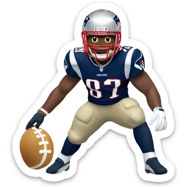 Patriots player as a gingerbread man sticker