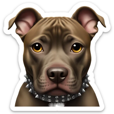 spiked collar on black pit bull sticker