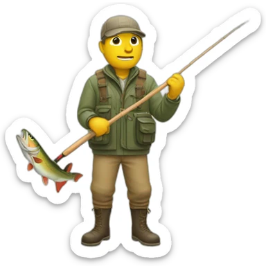 trout fisherman sticker