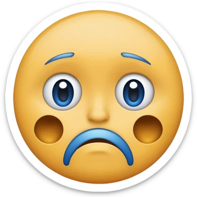 Sad face blue. emoji  sticker