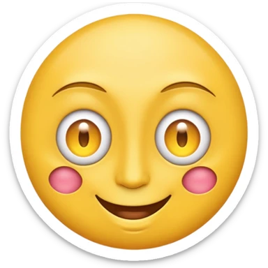 Emoji face with a third eye in it's forehead sticker