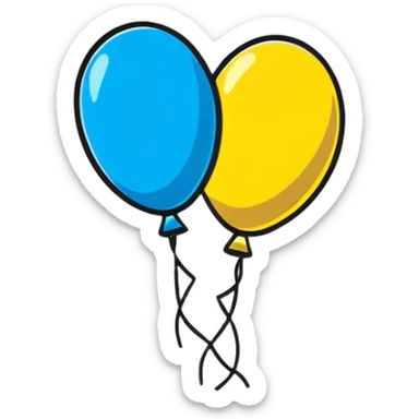 celebration poster with balloons sticker