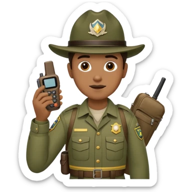 mountain ranger with walkie talkie sticker