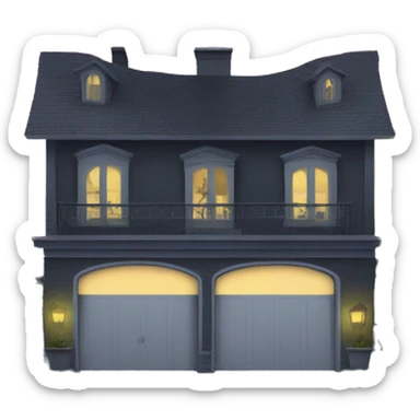 Haunted hotel attached garage  sticker