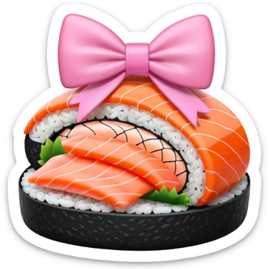 sushi rosa con un lazo rosa sticker