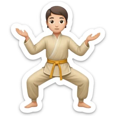 pratiquant de qi gong en position de l'arc sticker
