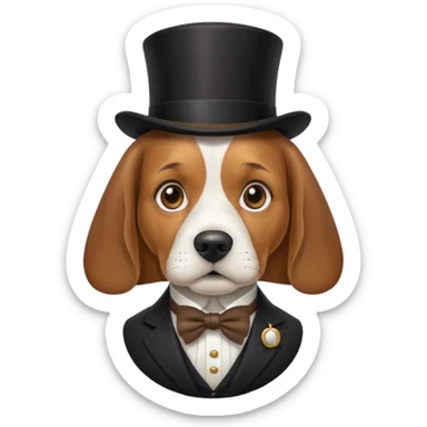 beagle gentleman sticker