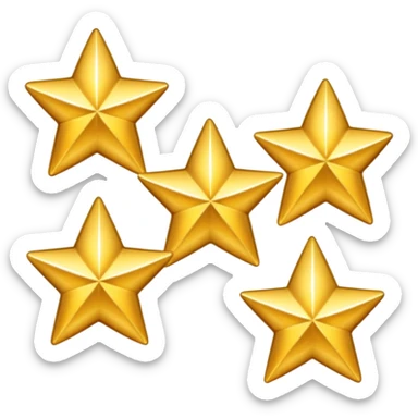 four gold stars sticker
